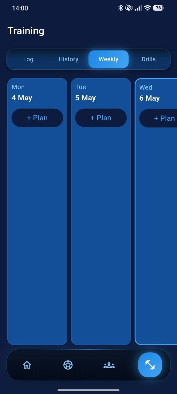 Training screen